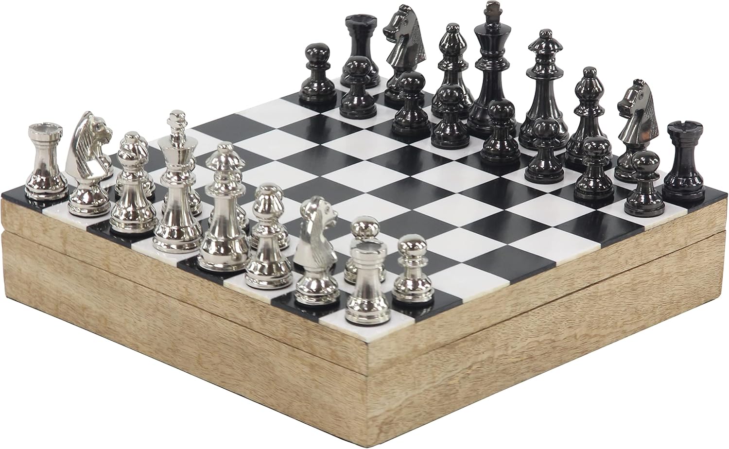 Deco 79 Wooden Games, Small, Black, White