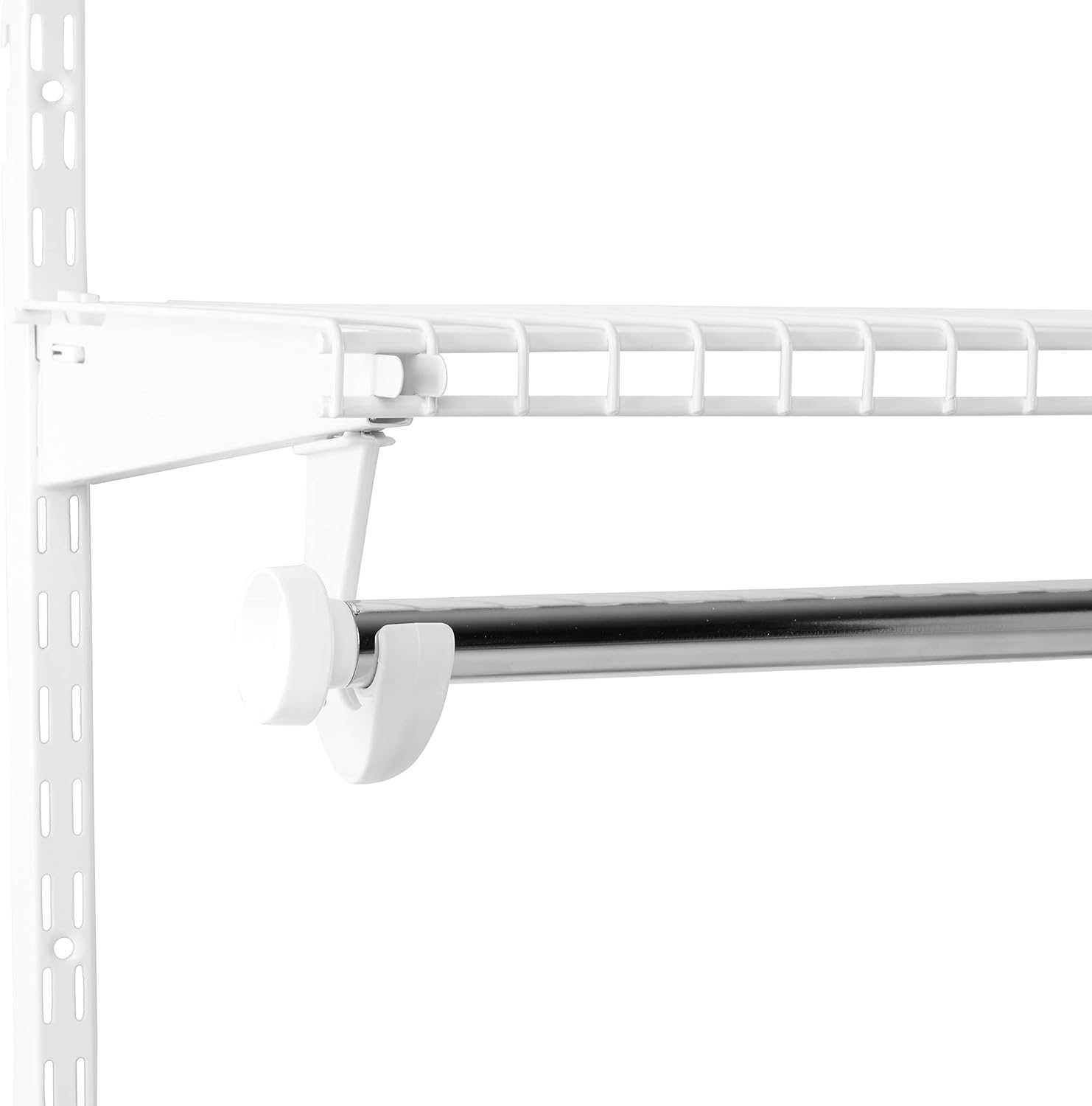 Rubbermaid FastTrack Closet Kit, White, 6-10 Ft., Wire Shelving Kit with Expandable Shelving and Telescoping Rods, Custom Closet Organization System, Easy Installation