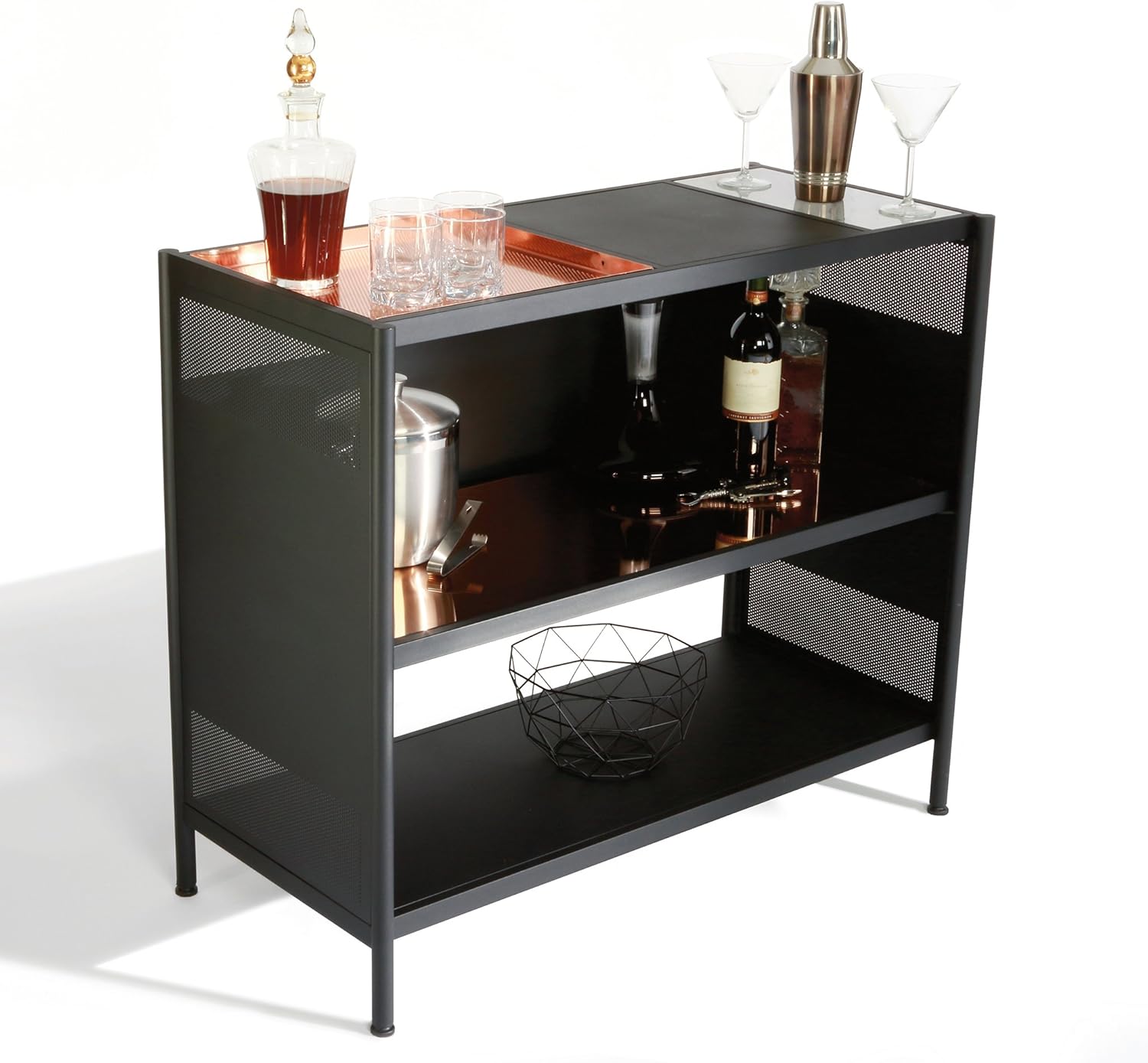 Sauder Boutique Credenza, Black finish