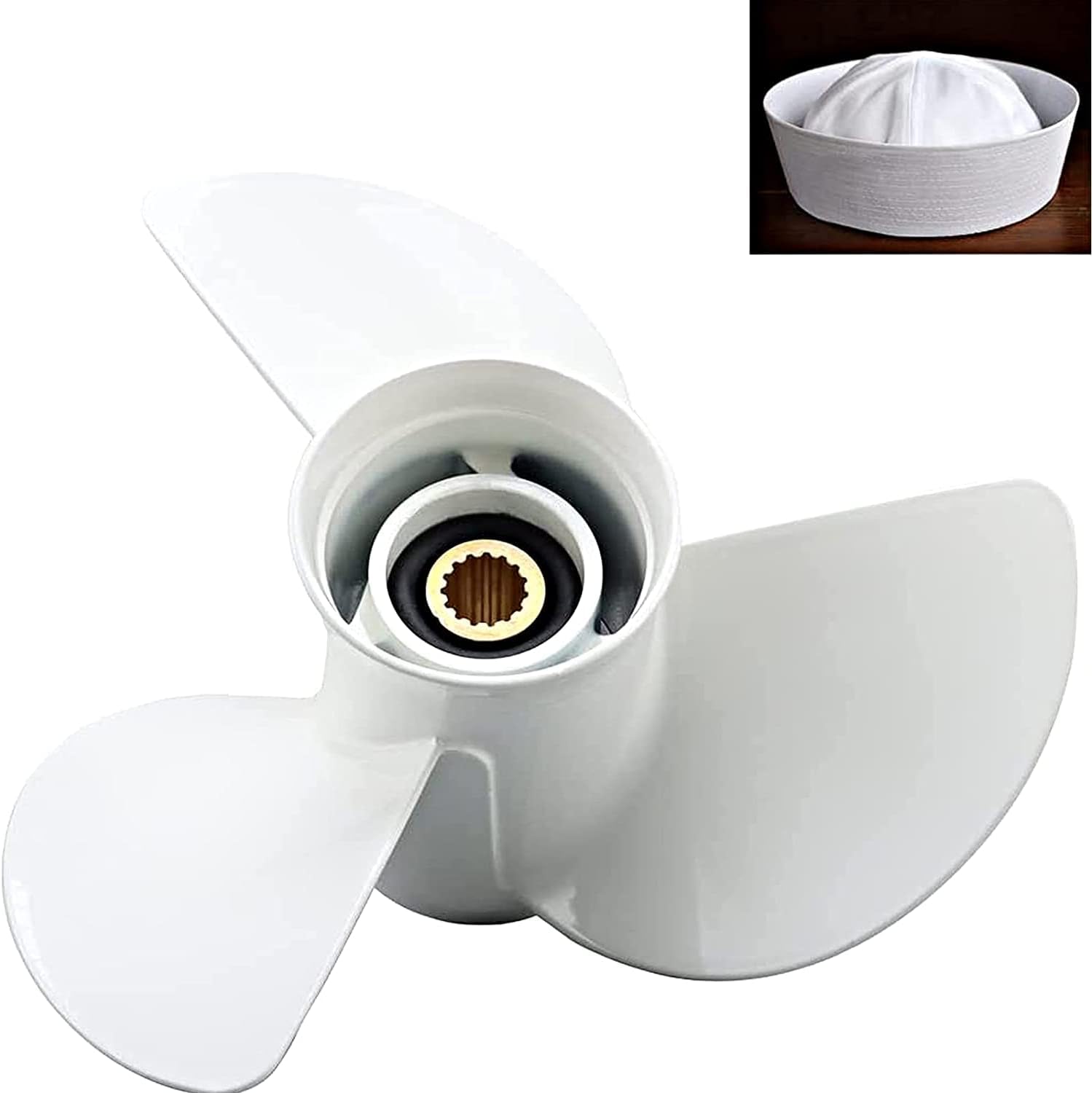 V/N Aluminum Outboard Propeller 1/4 x 17-K Compatible with Yamaha Engines 60HP 70HP 75HP 80HP 85HP 90HP 115HP 130HP- 15 Tooth-RH Replaces 6E5-45945-01-EL - Boat Motor Aluminum Propeller