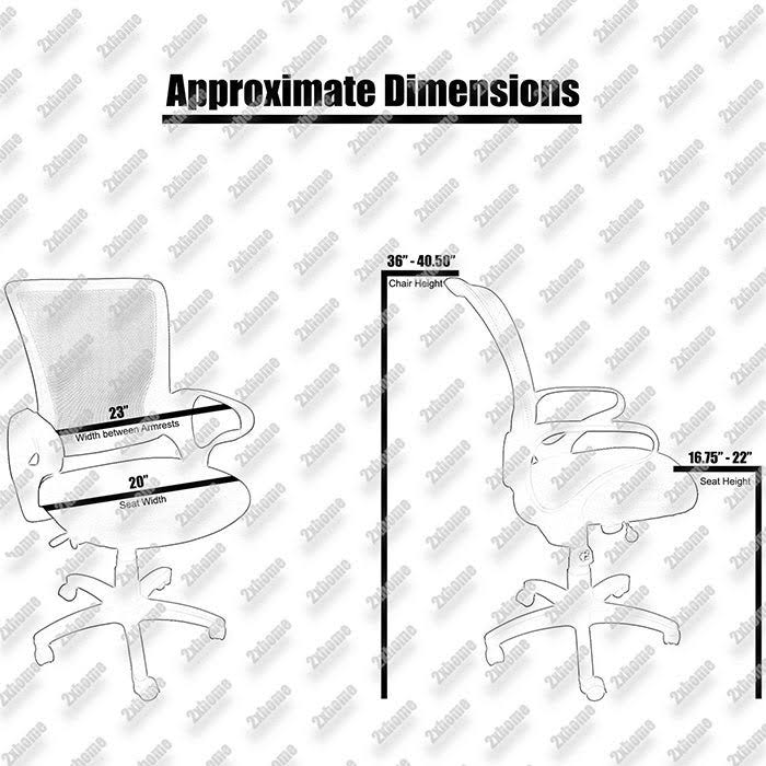 2xhome Mesh Classic Executive Manager Conference Computer Desk Mid-Back Task Swivel Adjustable Office Chair - Black