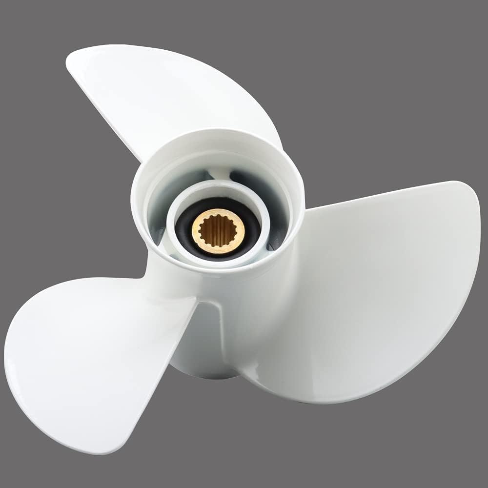 V/N Aluminum Outboard Propeller 1/4 x 17-K Compatible with Yamaha Engines 60HP 70HP 75HP 80HP 85HP 90HP 115HP 130HP- 15 Tooth-RH Replaces 6E5-45945-01-EL - Boat Motor Aluminum Propeller