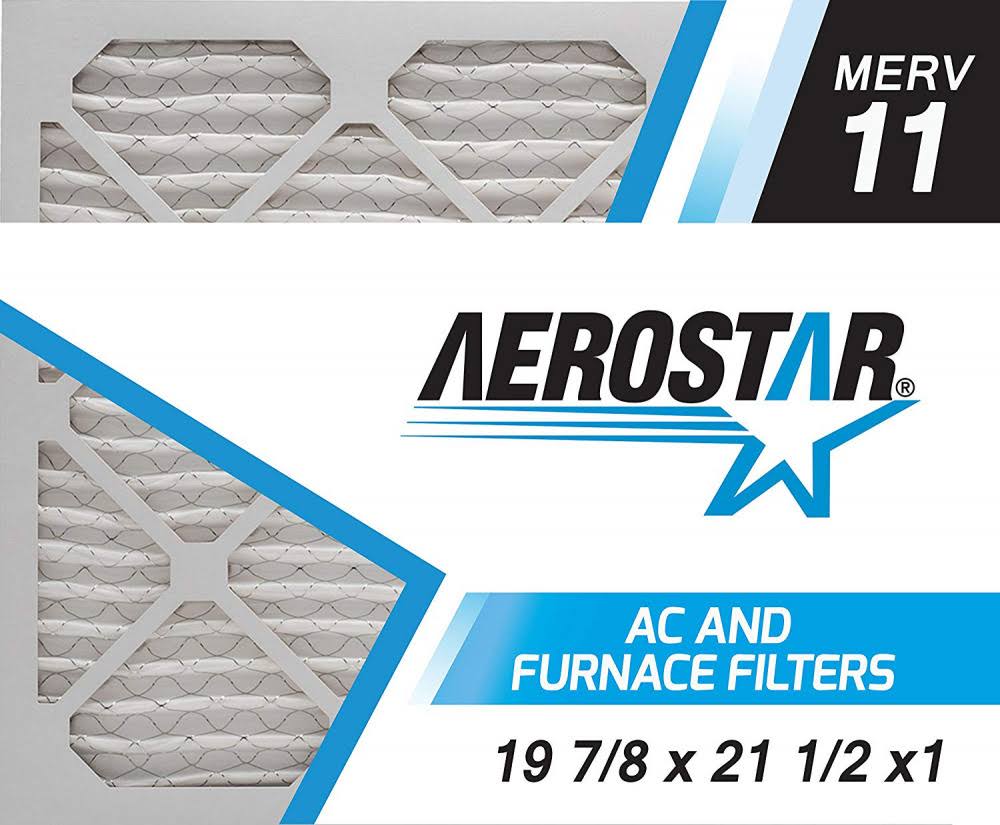 Aerostar Pleated Air Filter, MERV 11, 19 7/8 x 21 1/2 x 1, Pack of 6, Made in The USA
