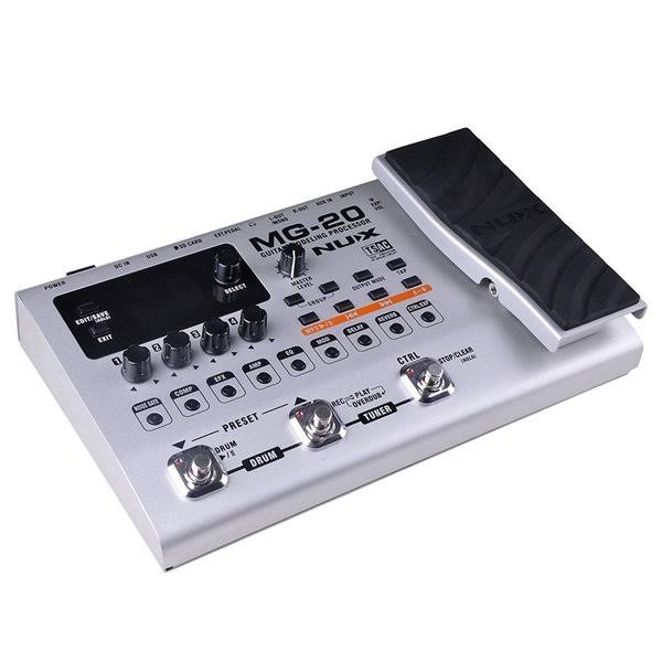 Nux MG-20 Electric Guitar Multi-Effects Processor with Drum Machine Looper Function Expression Pedal Metal Shell