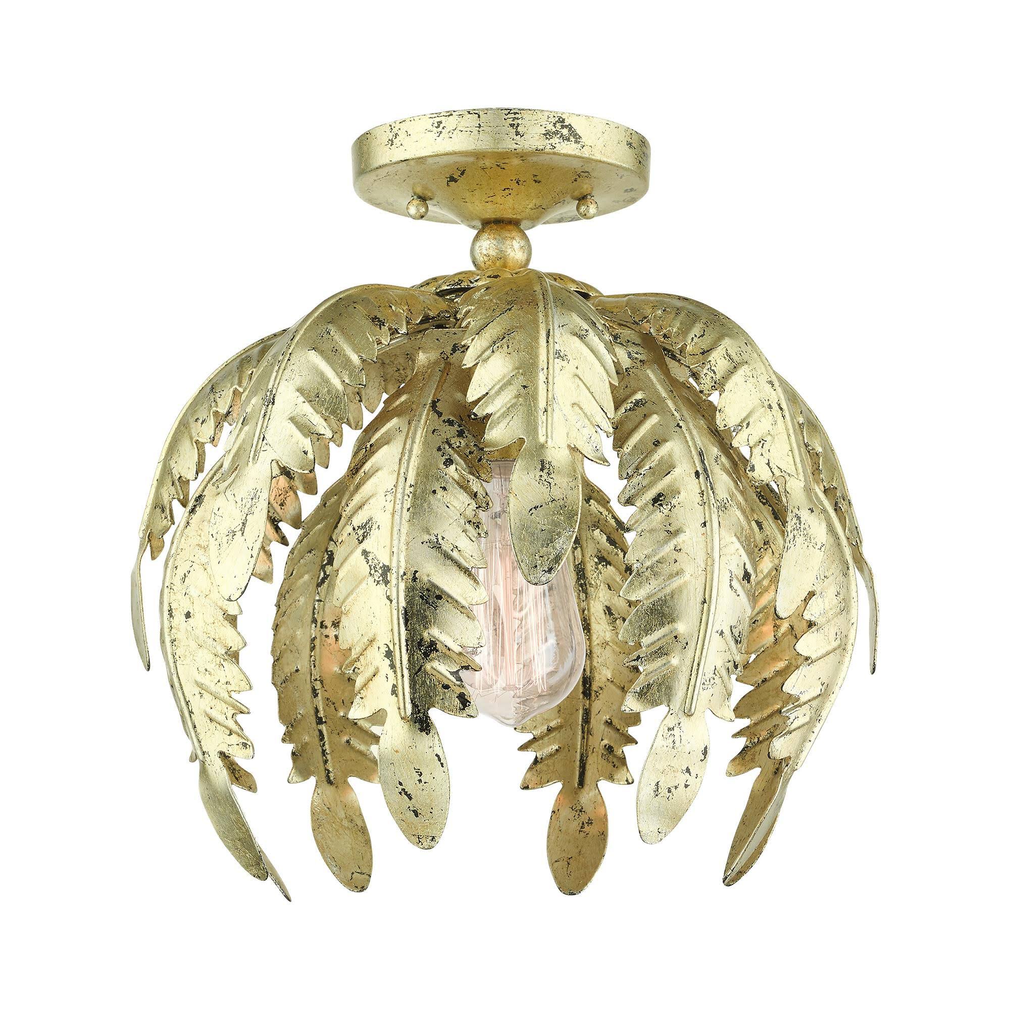 Livex Lighting Acanthus 1 Light Winter Gold Semi Flush Mount 46231-28