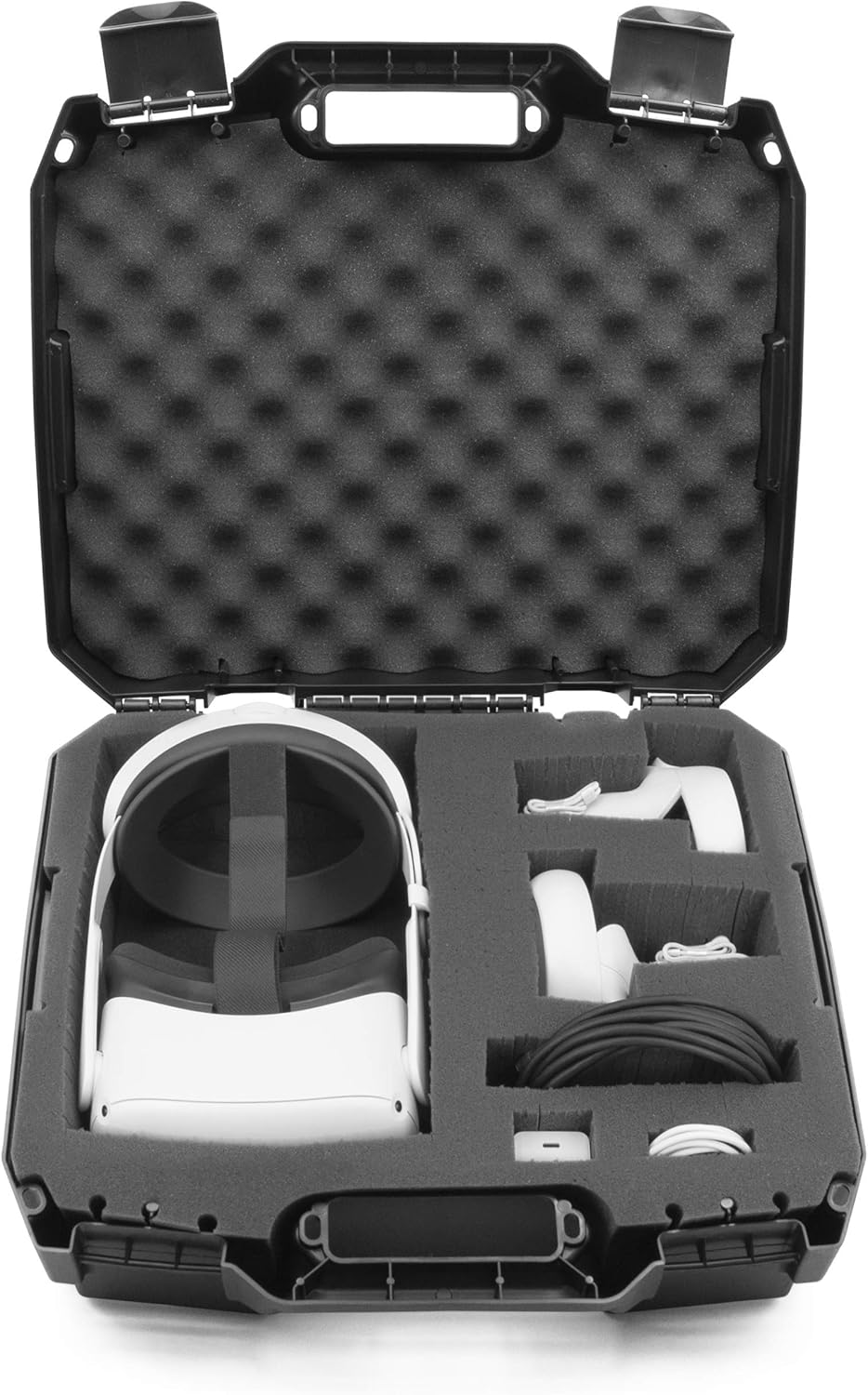 CASEMATIX Hard Case Compatible with Oculus Quest 2 and Oculus Quest VR Gaming Headset & Accessories - Hard Case with Customizable Foam fits Elite Strap and Other Accessories Pack of 2