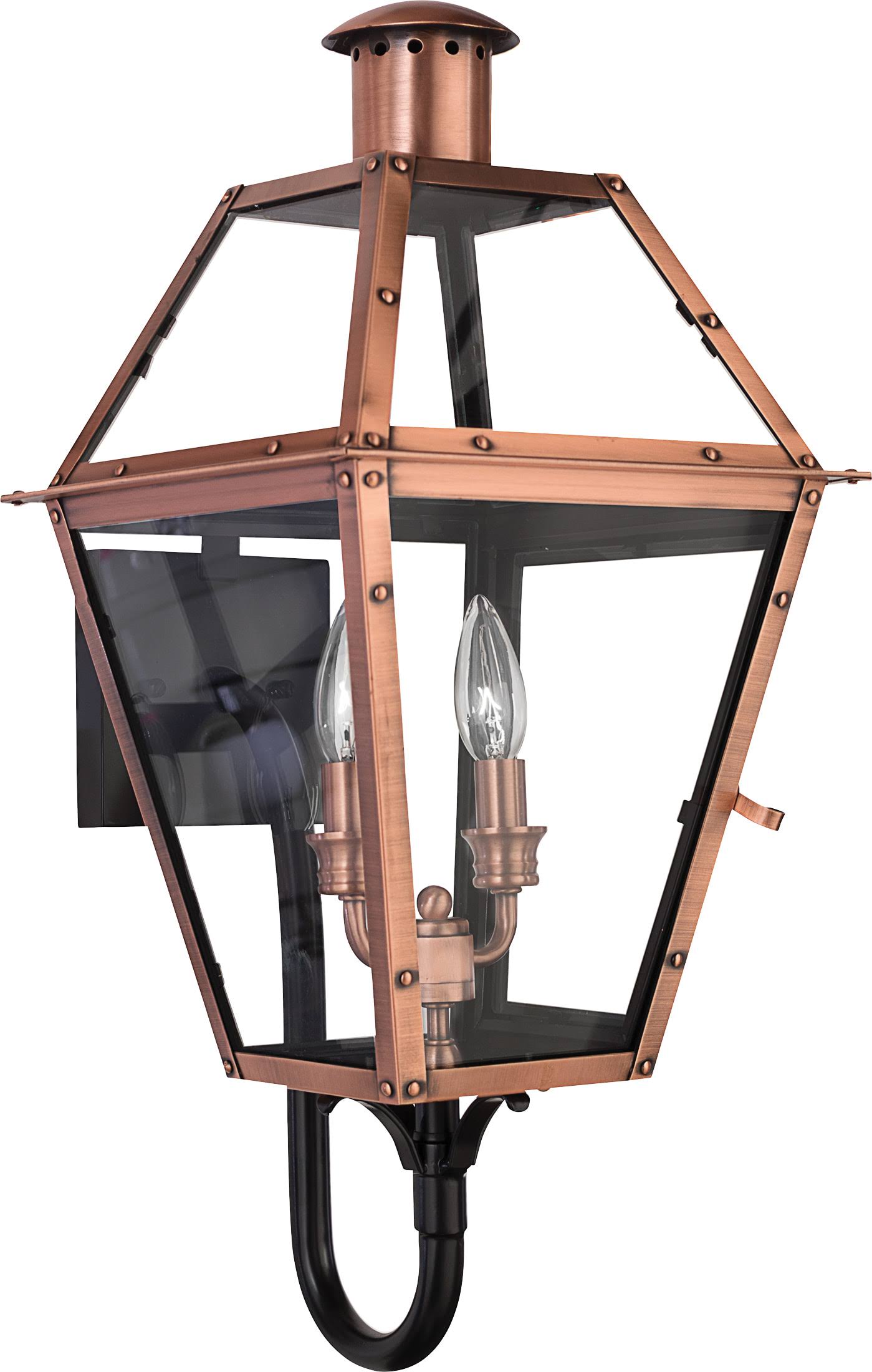 Quoizel 2 Light Rue De Royal Outdoor Wall Lantern, Aged Copper RO8311AC