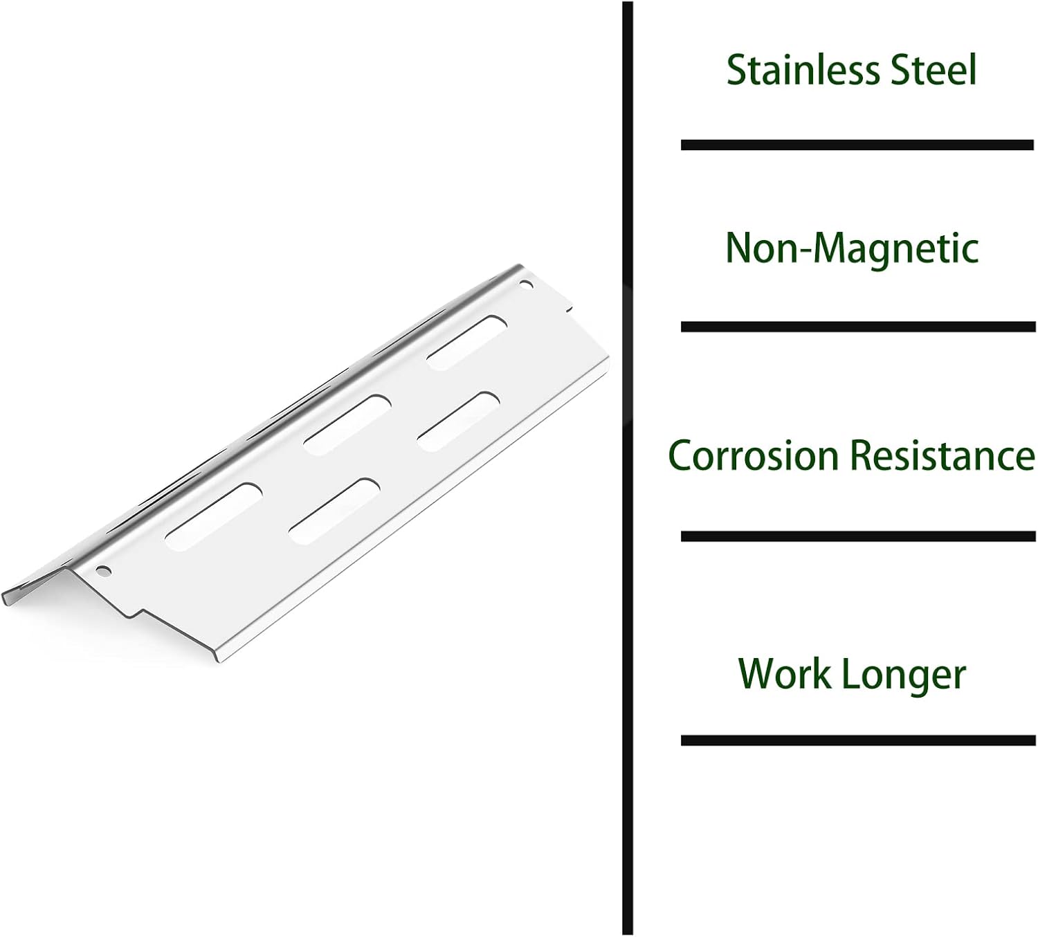 Damile 12.5 Inch Grill Heat Deflectors BBQ Gas Grill Replacement Parts for Weber 66687, Genesis II LX E/ES-640 Grills Models (2017 and Newer), Stainless Steel Accessories Pack of 2