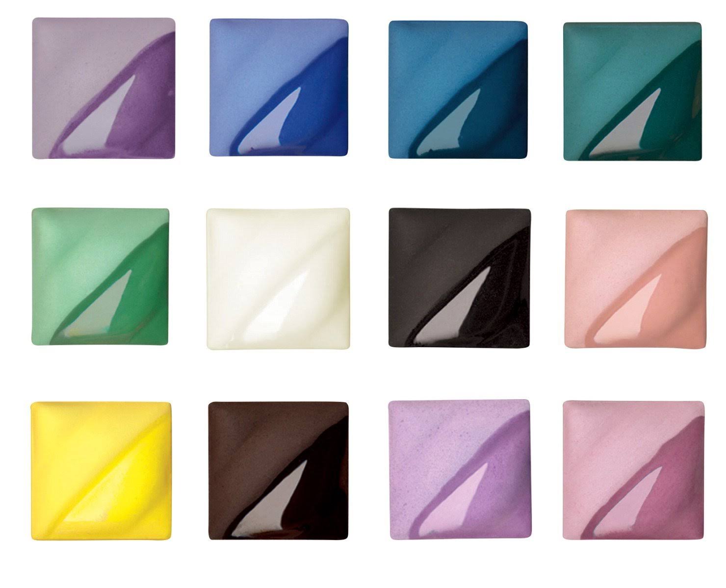 Amaco Velvet Semi-Translucent Underglaze Set 1, Assorted Color, Set of