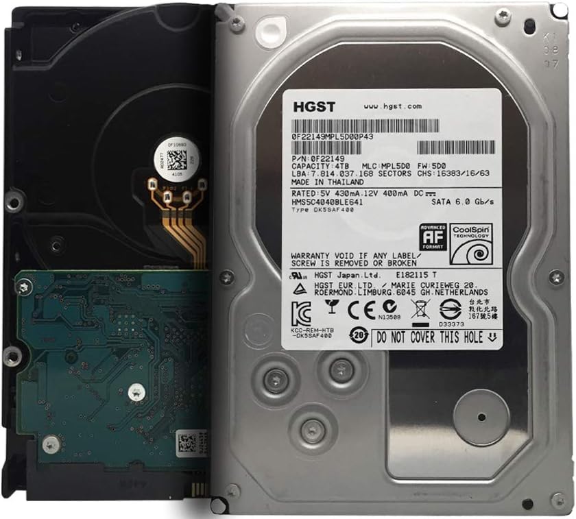 HGST MegaScale DC 4000.B HMS5C4040BLE641 4TB Coolspin 64MB Cache SATA 6.0Gb/s 3.5in Internal Hard Drive (for NAS, Surveillance Storage) (Renewed) Pack of 2