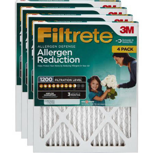 Filtrete 14x18x1, Allergen Reduction HVAC Furnace Air Filter, 1200 Mpr, Pack of 4 Filters
