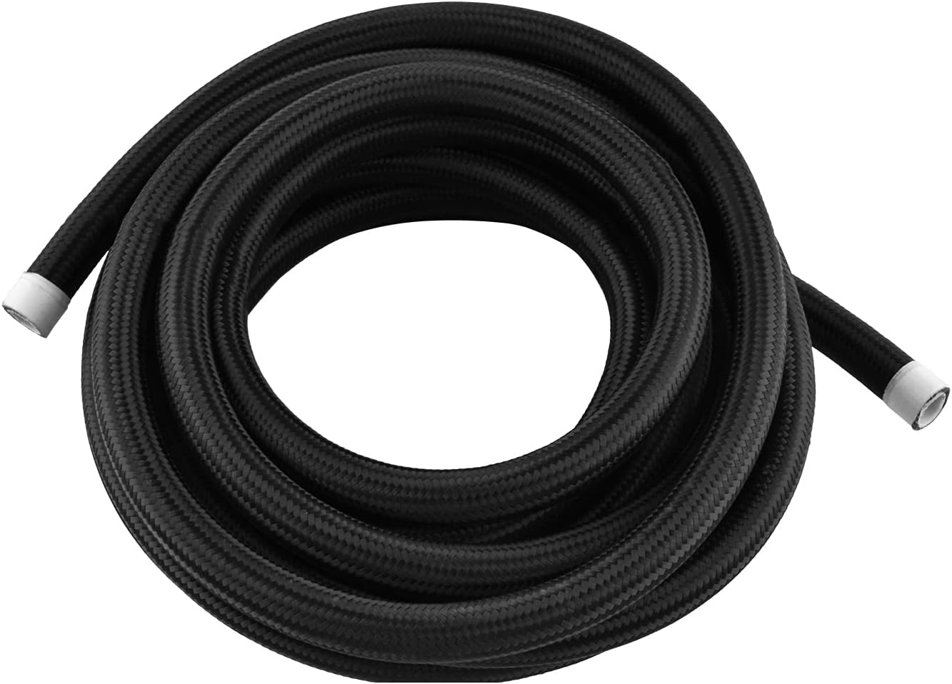 SINTLY 6AN PTFE E85 Hose Braided Fuel Injection Line 25FT Black Nylon Stainless Steel Hose (ID: 0.315 Inch)