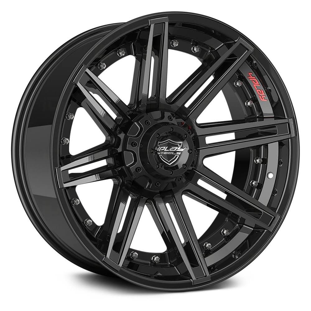 2002 Ford F350 4Play Brushed Black 4P08 Wheel