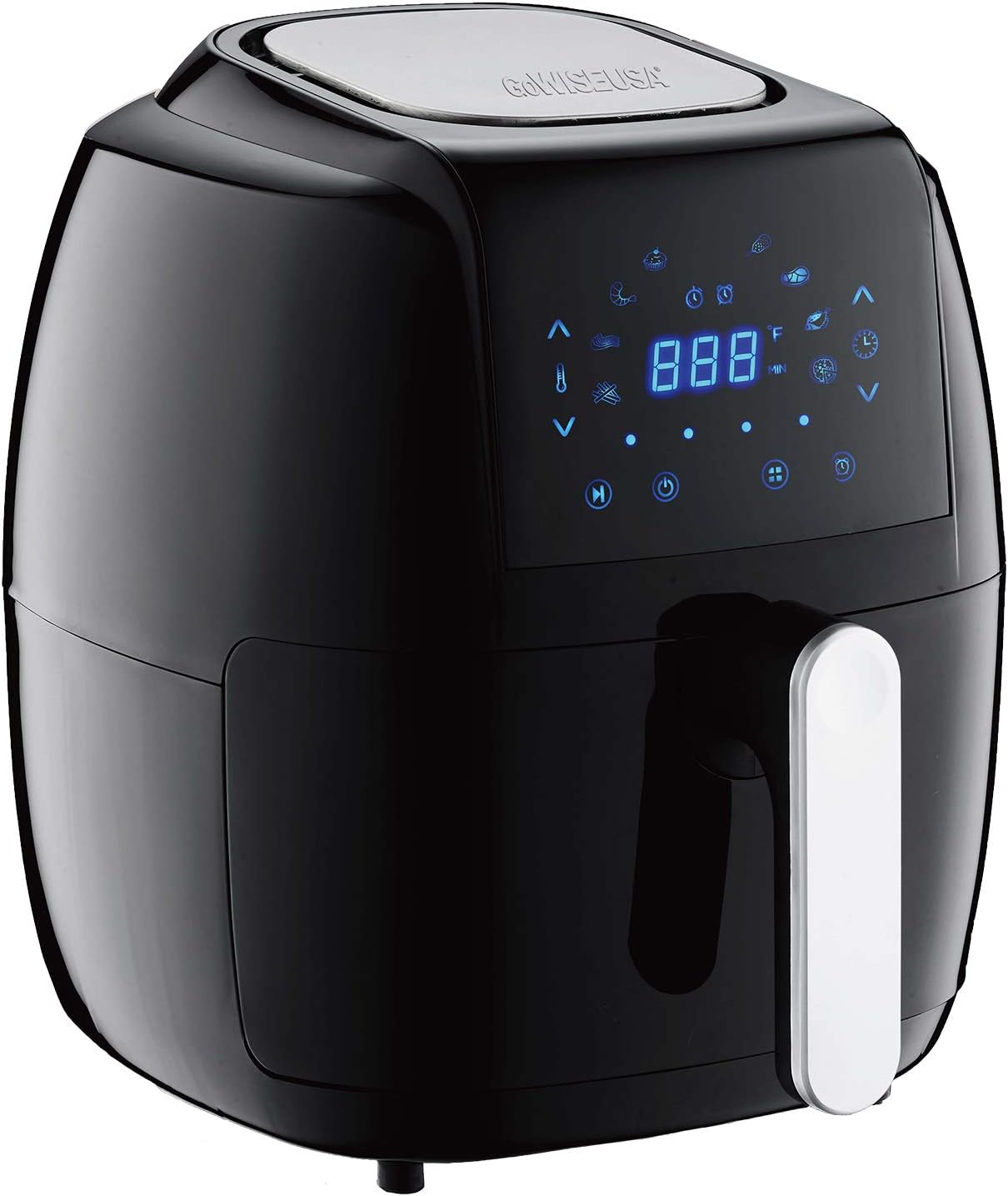 GoWISE USA 1700-Watt 5.8-QT 8-in-1 Digital Air Fryer with Recipe Book, Black Pack of 2