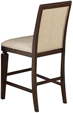 ACME Agatha Linen Counter Height Chair Set of 2