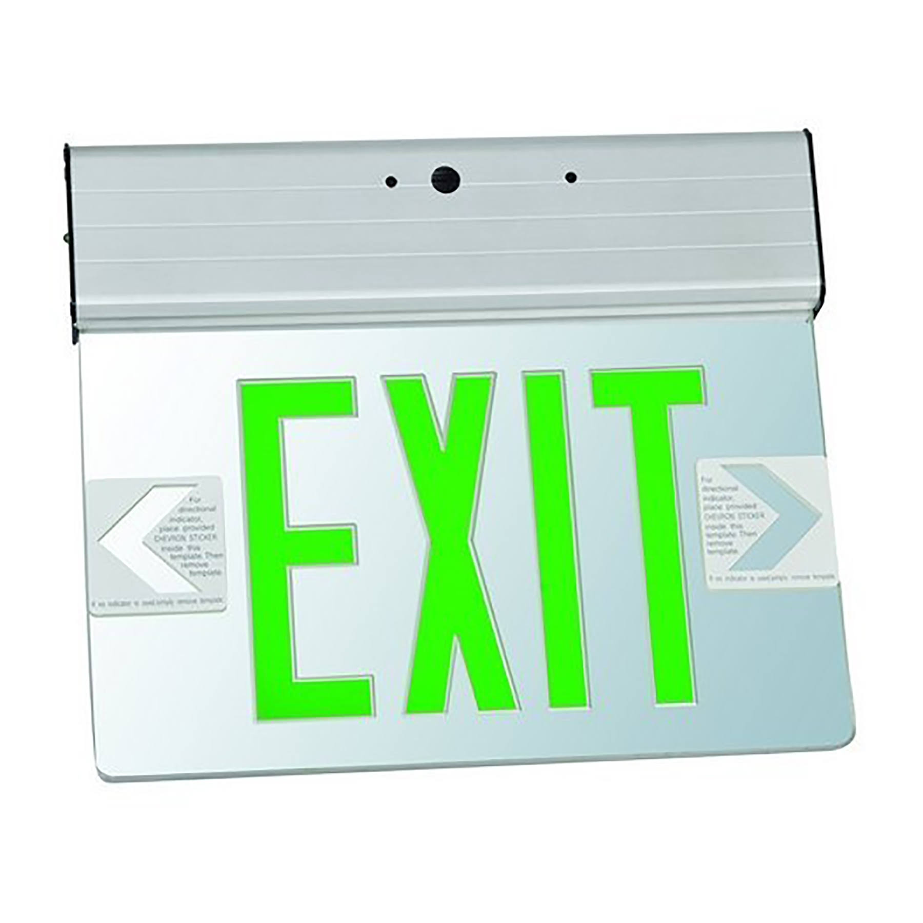 Morris Products 73315 Surface Mount Edge Lit LED Exit Signs Green on Clear Panel Aluminum Housing