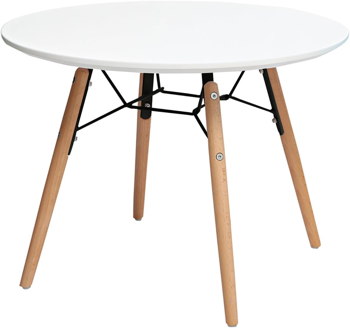 2xhome Kids Size White Round Circle Activity Table with Eiffel Dowel Leg (Round White)