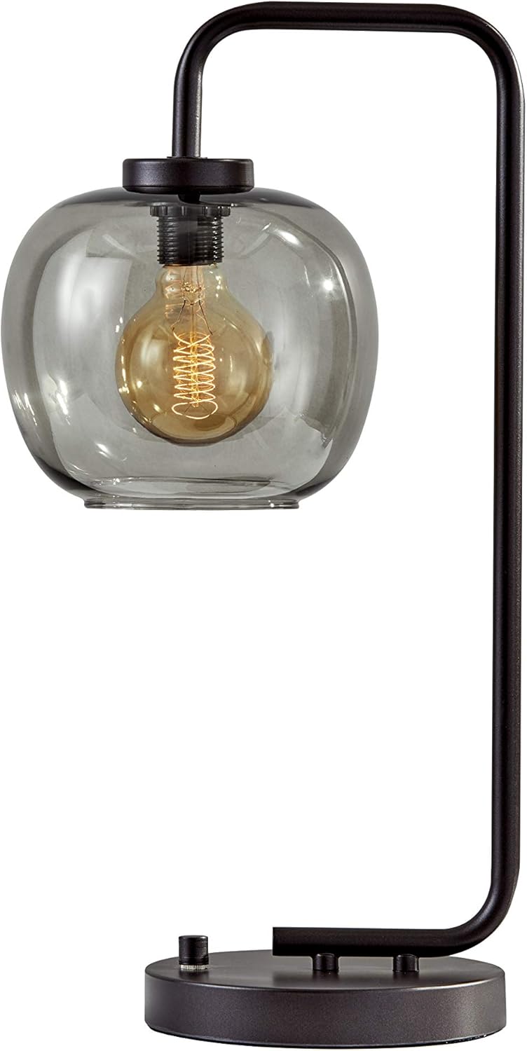 Adesso Home 3437-01 Transitional One Light Table Lamp from Ashton Collection Finish, 10.50 inches, Matte Black