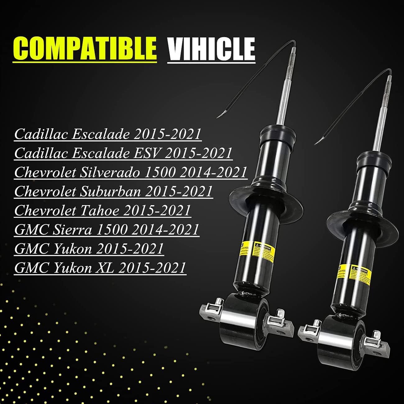 84176631 84977478 Front Shock Absorber w/MRC Shock Struts Compatible with 2015-2021 Cadillac Escalade Tahoe Suburban Silverado GMC Sierra 1500 Yukon 580-1108 23464589