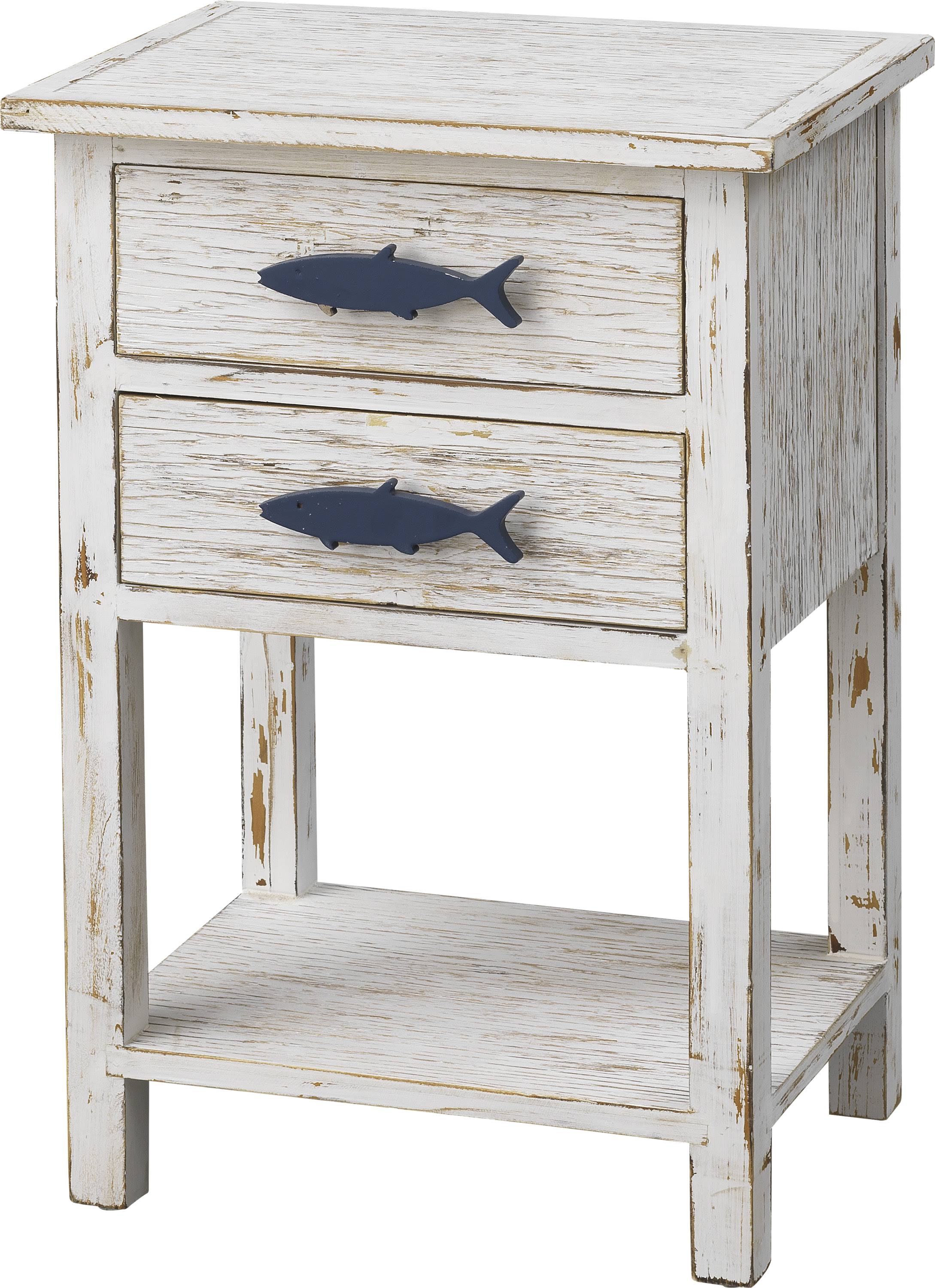 Coast to Coast Two Drawer Accent Table - White