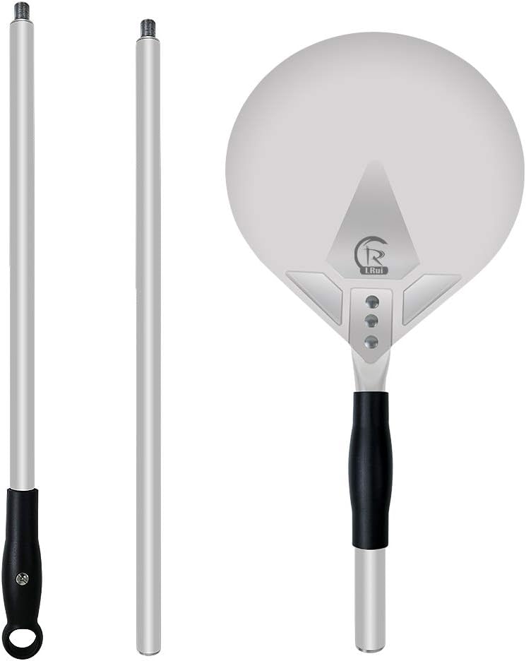 R LRUI Pizza Peel with detachable and adjustable handle of 18, 36 or 55 inch, Pizza Paddle for Baking Homemade Pizza Bread Pack of 2