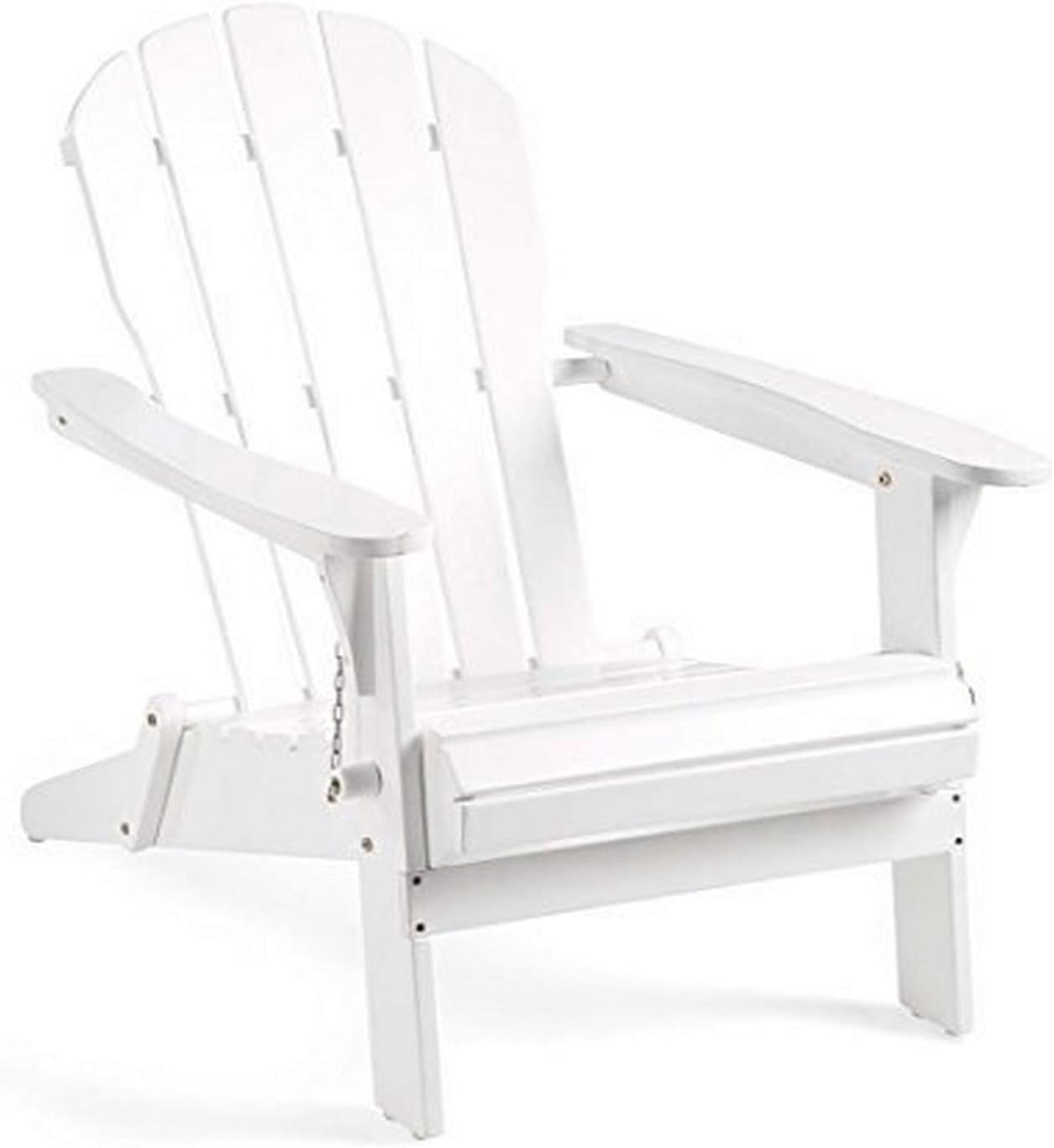 Plow & Hearth 62A80-WH Foldable Eucalyptus Adirondack Chair, White