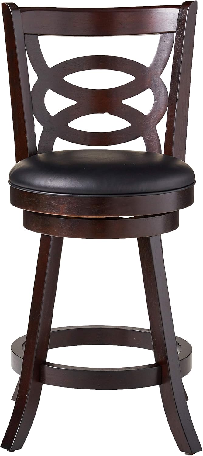 COASTER CO-101929 Swivel Counter Height Stool, Black and Espresso