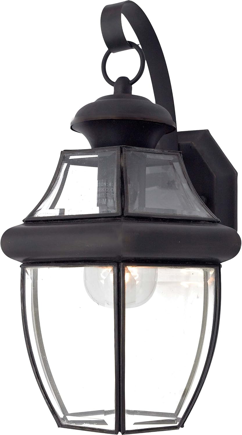 Quoizel NY8316K Newbury Outdoor Wall Lantern Wall Mount Lighting, 1-Light, 150 Watt, Mystic Black (14