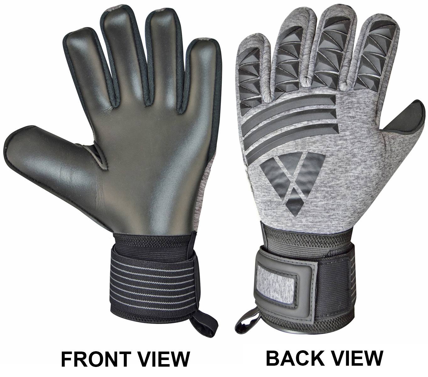 Vizari Adult Pasadena FP Black/Grey Soccer Goalie Gloves (pr)
