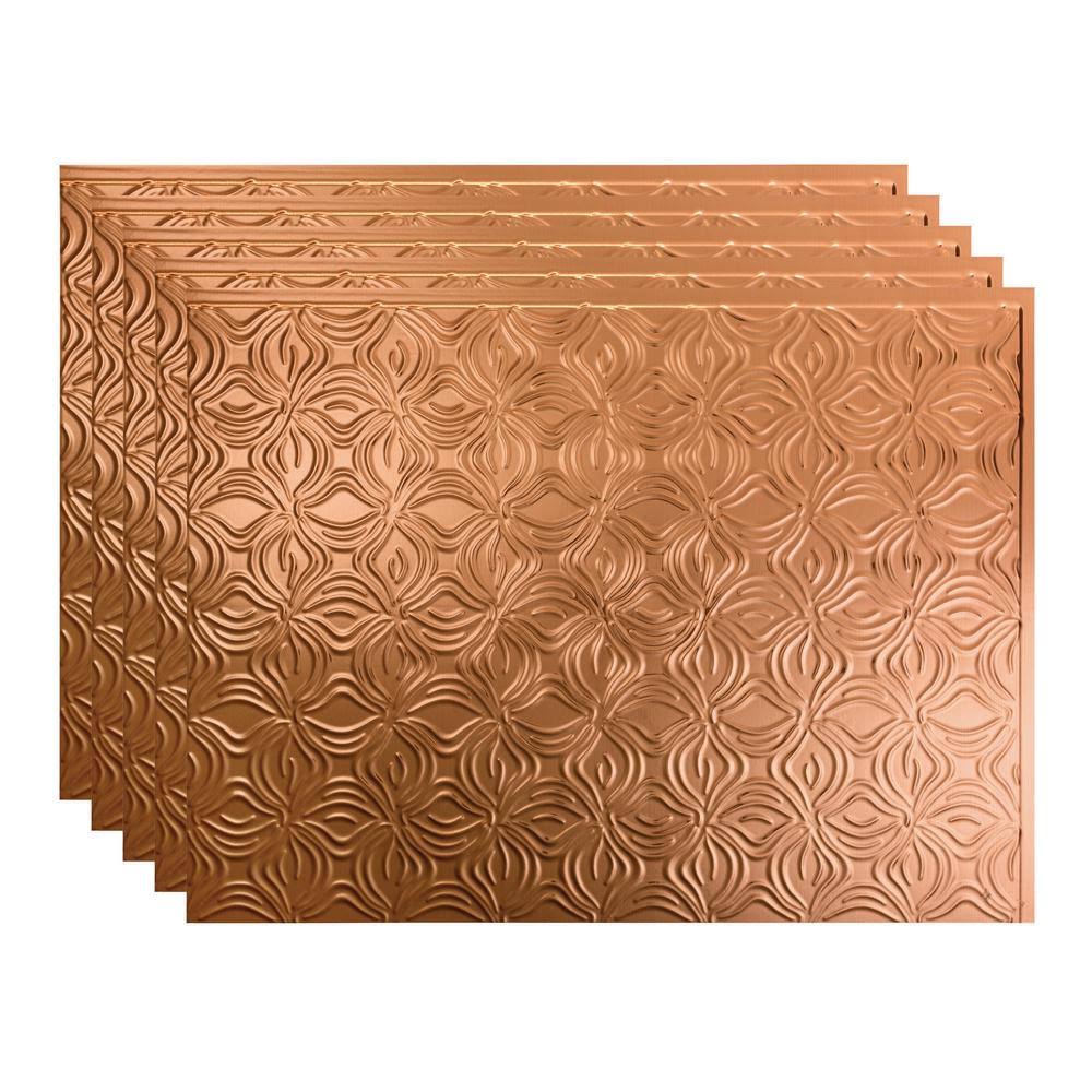 Fasade Lotus Backsplash in Polished Copper 15-square-foot Kit