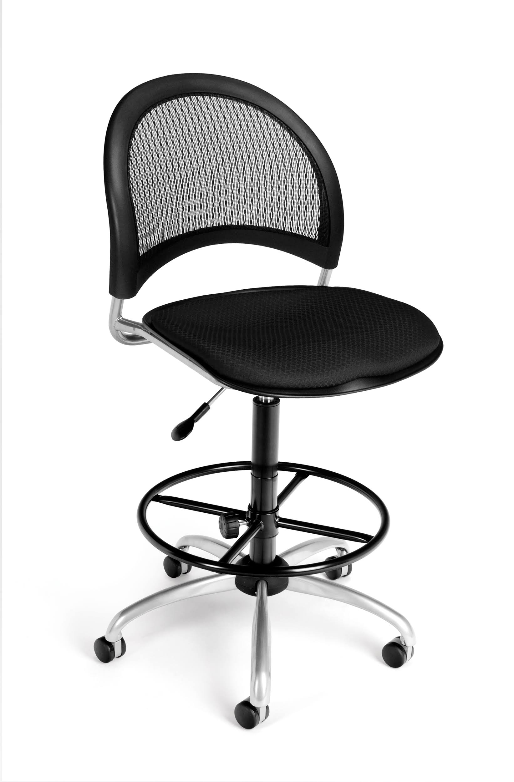OFM 336-DK-2224 Moon Swivel Chair with Drafting Kit - Black