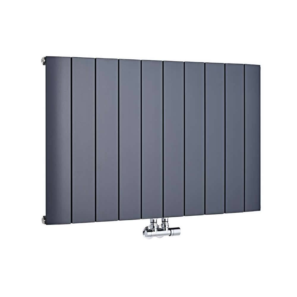 Hudson Reed Aurora - Hot Water Radiator - 24x22 x 37x22 - Horizontal European Design - Anthracite