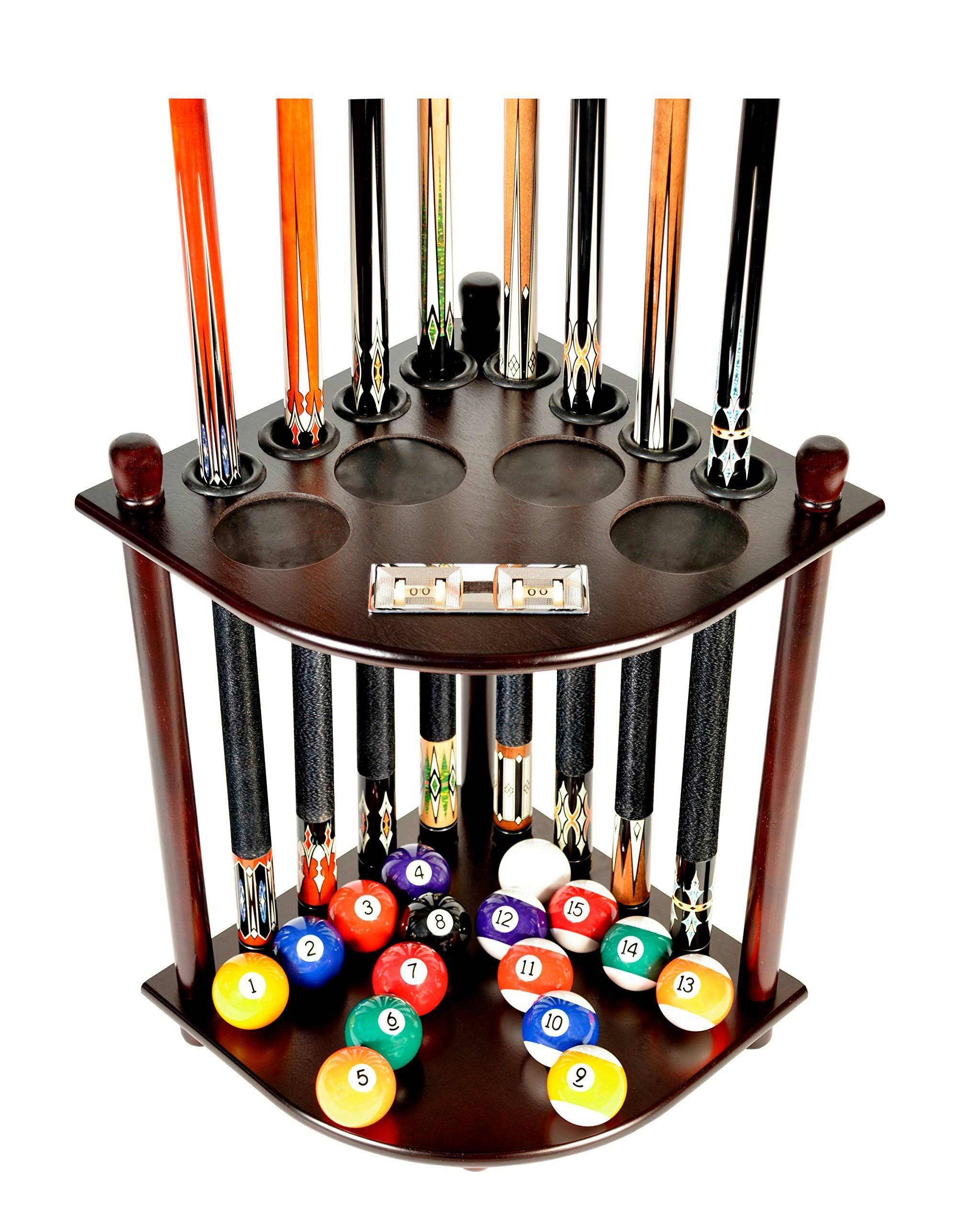 Cue Rack Only - 8 Pool Billiard Stick u0026 Ball Floor Stand with Scorer