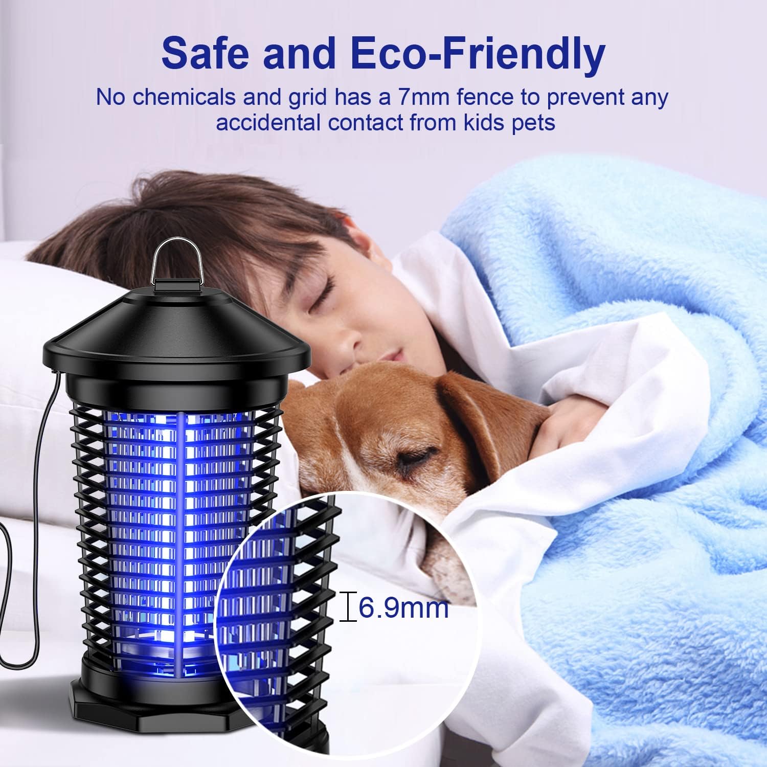 Bug Zapper Outdoor, 4000V 5ft Cord Mosquito Killer Lantern, Attracts Gnats Flies Mosquitoes & Flying Insects, Waterproof Attractant Trap for Indoor & Outdoor - Backyard, Patio, Deck, Garden, Camping