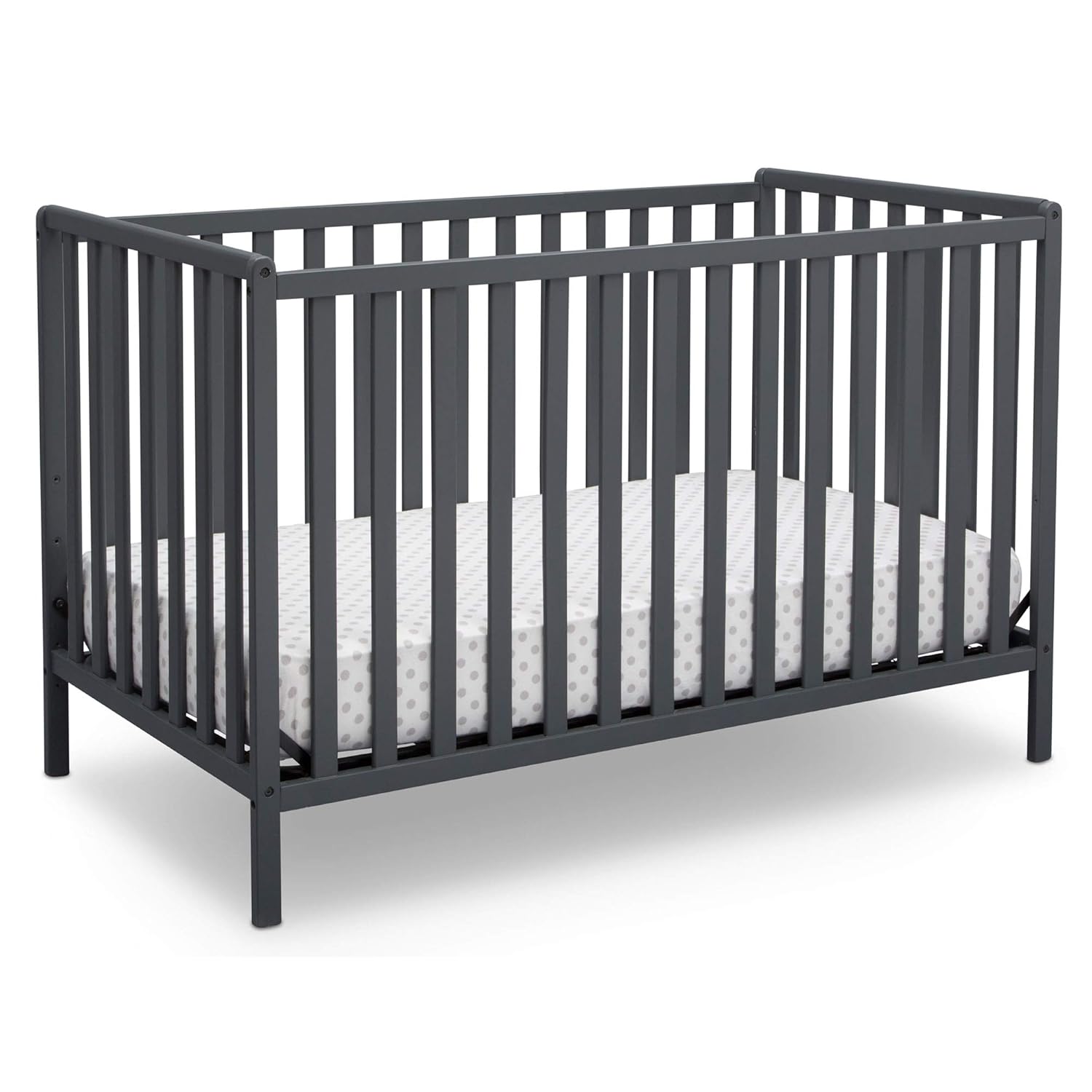 Delta Children Heartland 4-in-1 Convertible Crib, Grey , 54.25x29.5x35 Inch (Pack of 1)
