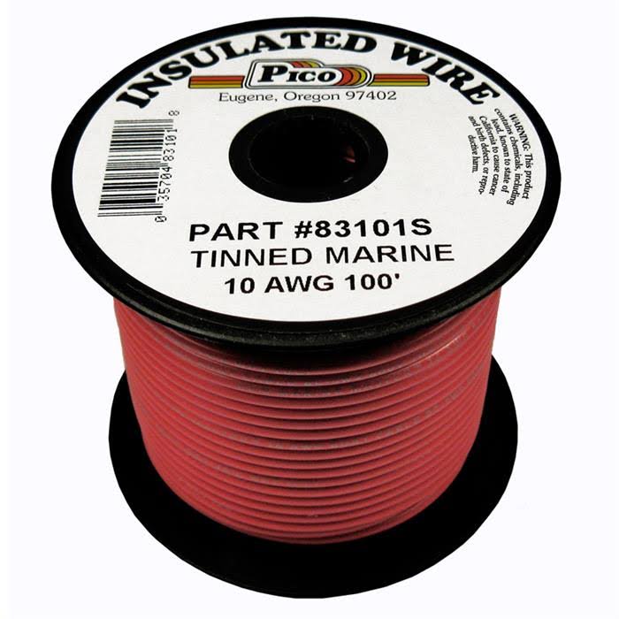 Pico 83101S 10 AWG Red Tinned Marine Wire 100' per Package