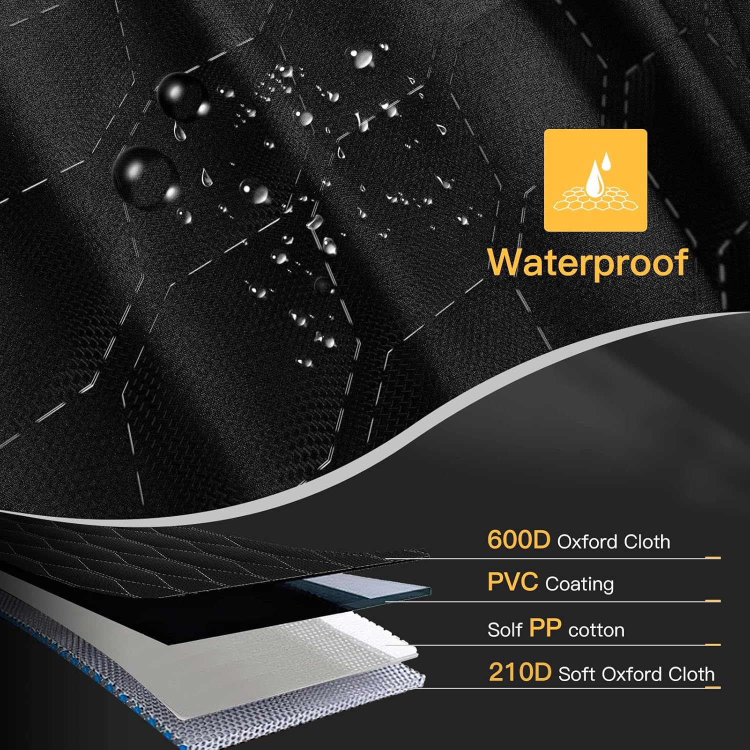 Laadd SUV Cargo Liner for Dogs, Water Resistant Dog Seat Cover for SUV, Machine Washable Cargo Liner for SUV, Jeep, Truck, Large Pet Trunk Cargo Cover, Black