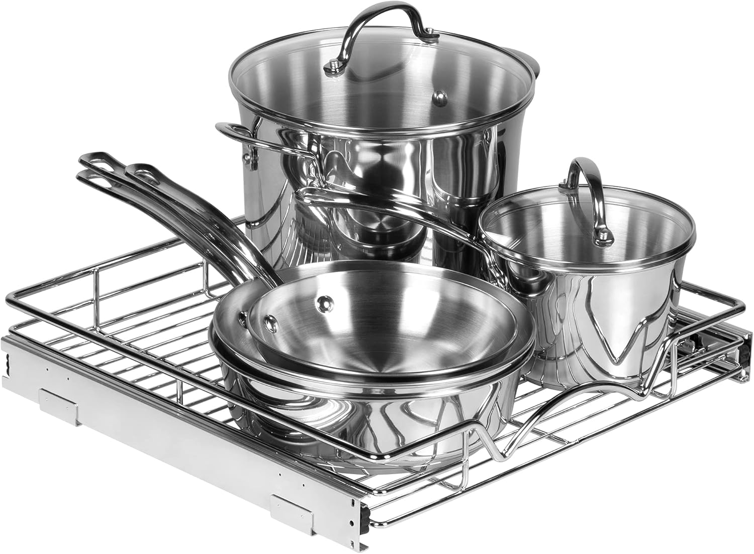 Pull-Out Shelves for Cabinets – Heavy Metal with 5 Year Limited Warranty, Slide-Out Drawer - for Pantry or Cabinet Perfect for Pots, Pans etc. 17