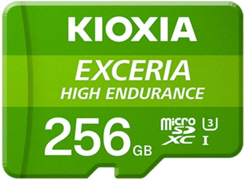 Kioxia 256GB microSD Exceria High Endurance Flash Memory Card U3 V30 C10 A1 Read 100MB/s Write 85MB/s LMHE1G256GG2 Pack of 2