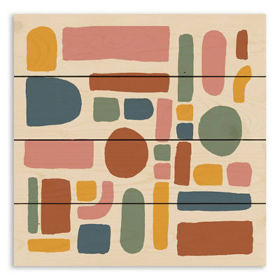 Abstract Shapes Pallet Wood Wall Plaque : Wood