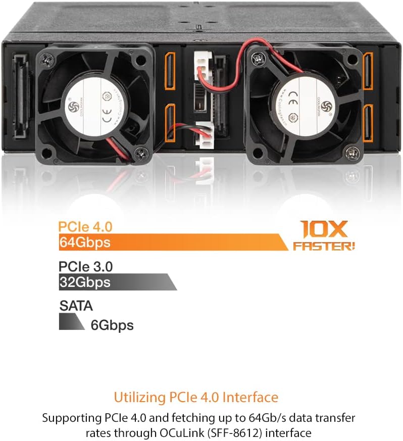 ICY DOCK 4 x M.2 NVMe SSD PCIe 4.0 Mobile Rack Enclosure for 5.25