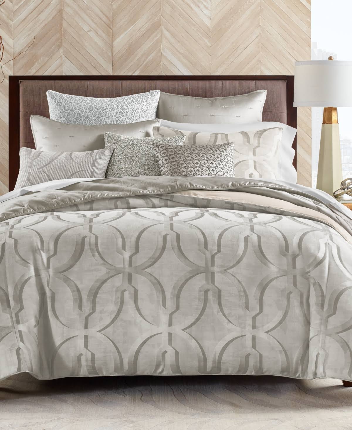 Hotel Collection Primativa Full/Queen Duvet, Created for Macy&s - Silver