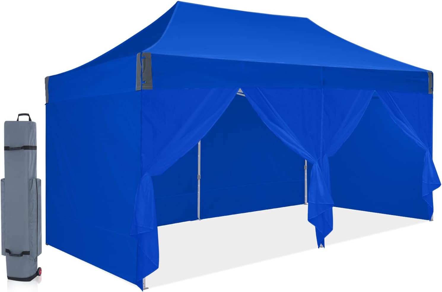 OUTDOOR WIND Pop Up Canopy Tent Commercial 10'x20' Enclosed Instant Canopy Tent Market stall with Removable Sides Walls(Black)