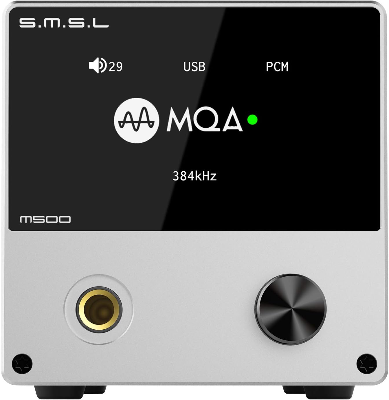 S.M.S.L M500 DAC Headphone Amp Supports MQA decoding ES9038PRO D/A chip USB Uses XMOS XU-216 with Remote Control (Silver)