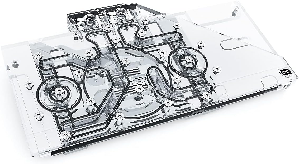 Alphacool Eisblock Aurora GPX-A GPU Water Block & Backplate, RX 6800/6900 (Red Devil), D-RGB, Nickel/Plexi