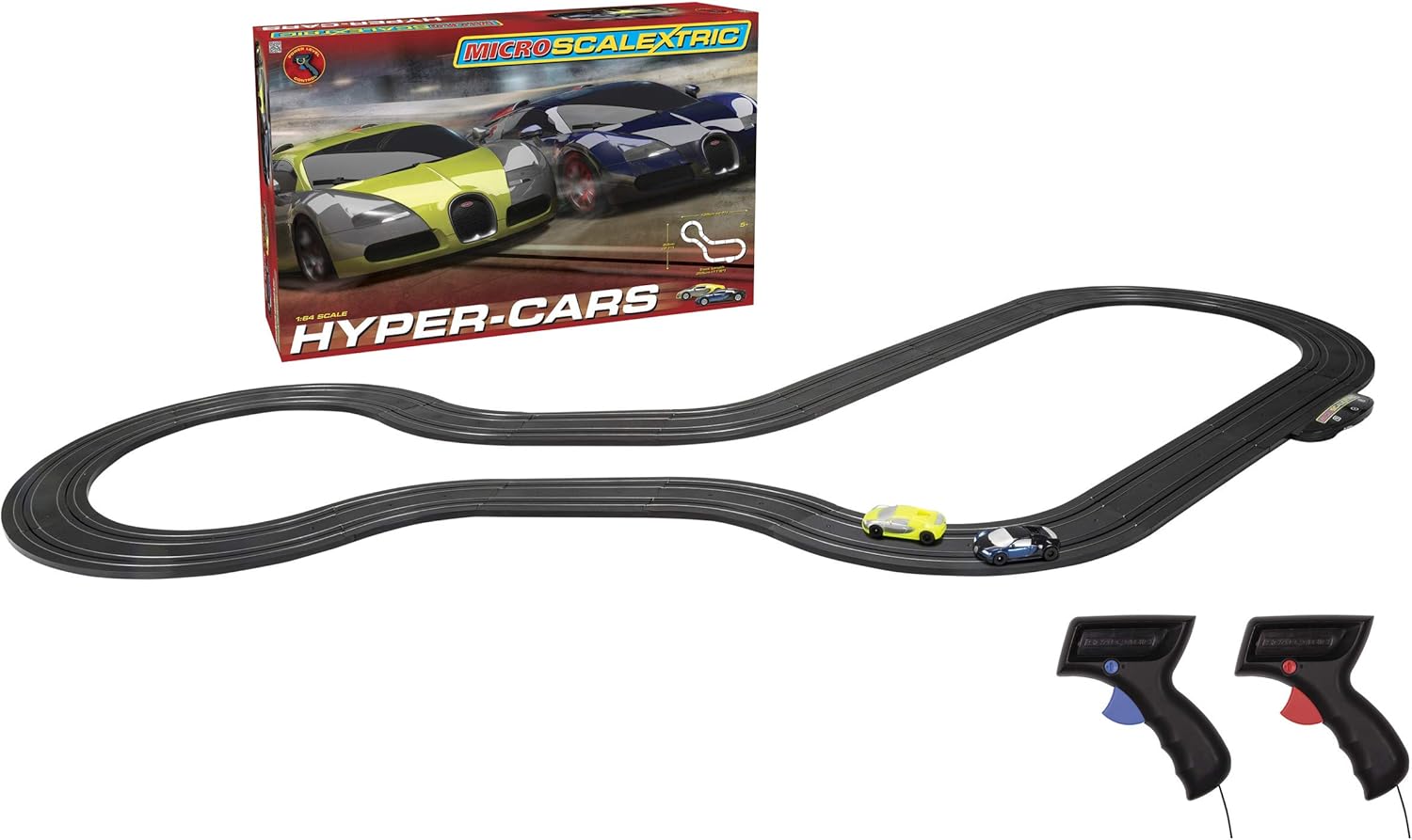 Scalextric Micro Hyper-Cars Race Slot Car Set (1: 64 Scale)