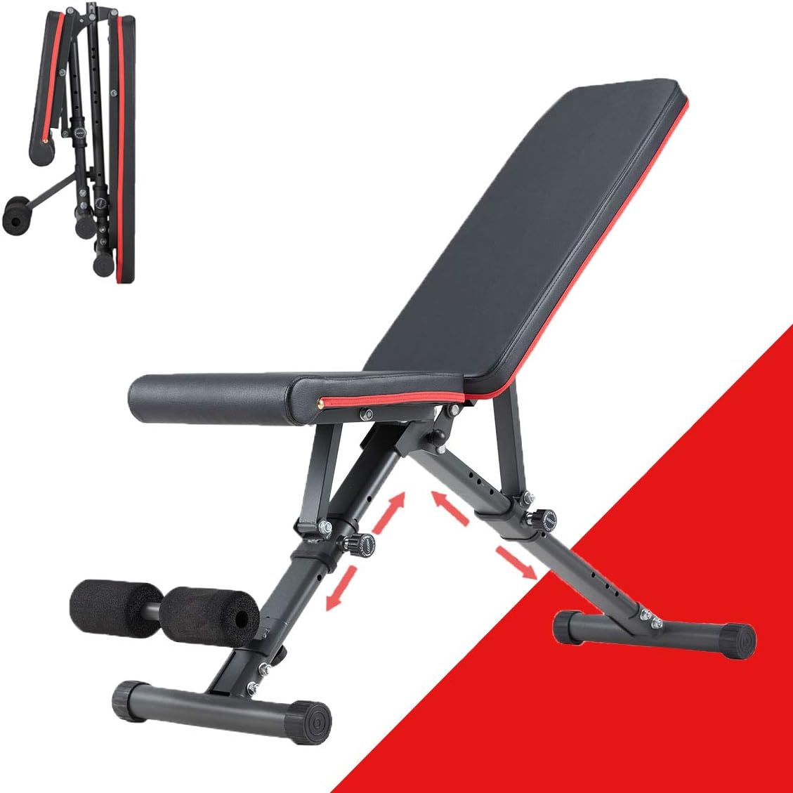 YOLENY Weight Bench, Adjustable Strength Training Benches for Full Body Workout,Folding Gym Bench with 15 Positions, for Home Gym Pack of 2