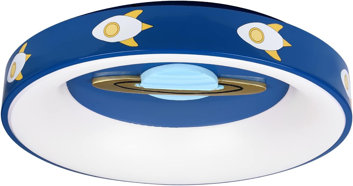 ExtraCozy Kids Room Light, Nordic Creative Modern Ceiling Light, Flush Mount Light with Cartoon Plane Fixture for Bedroom, Dinning Room, Baby Room (Blue, LED Light Strip)