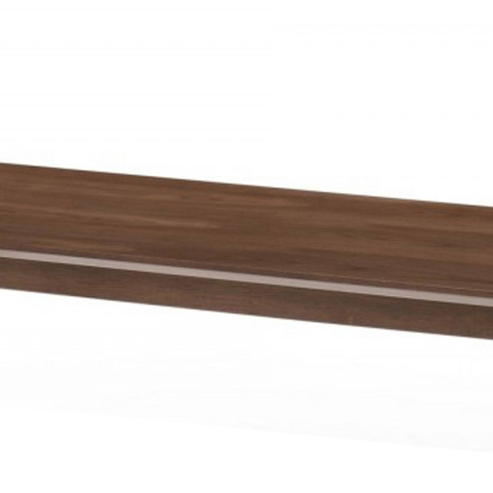 Benjara Bm221211 Contemporary Wooden Bench with Beveled Top and Sled Base, Brown and Black