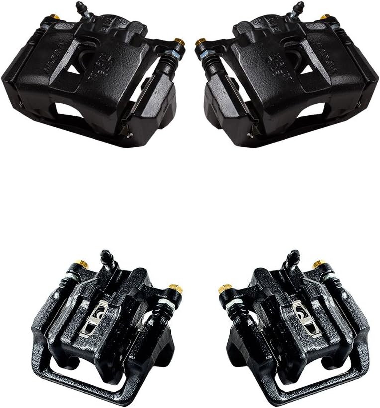 Callahan CCK11874 FRONT + REAR [4] Performance Grade Semi-Loaded Powder Coated Black Caliper Assembly Set Kit